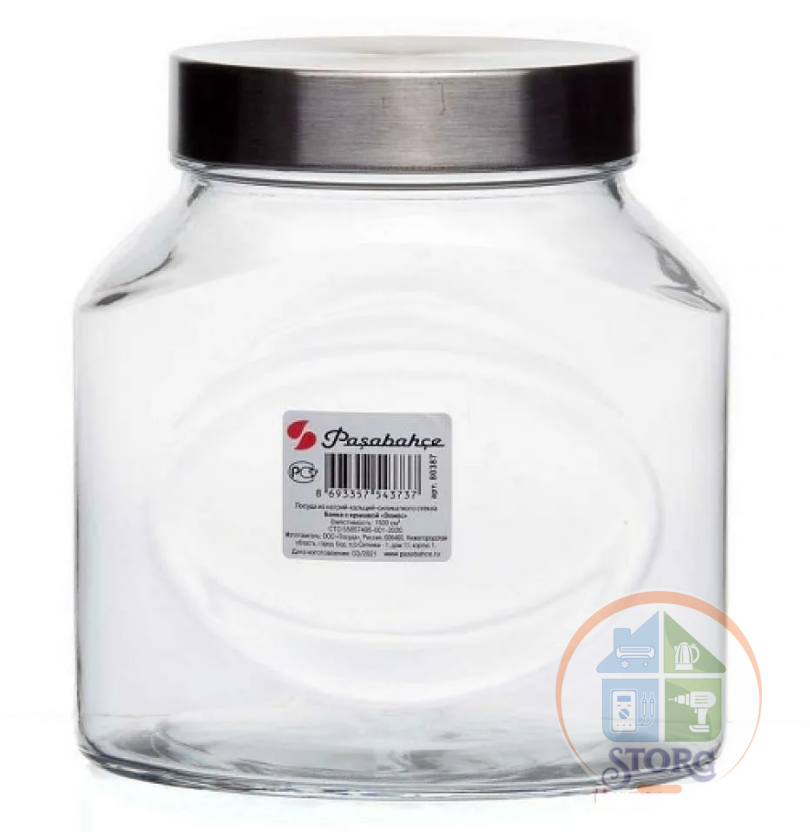 Банка с крышкой ЭЛИПС 80387SLB, 1500 мл (6)