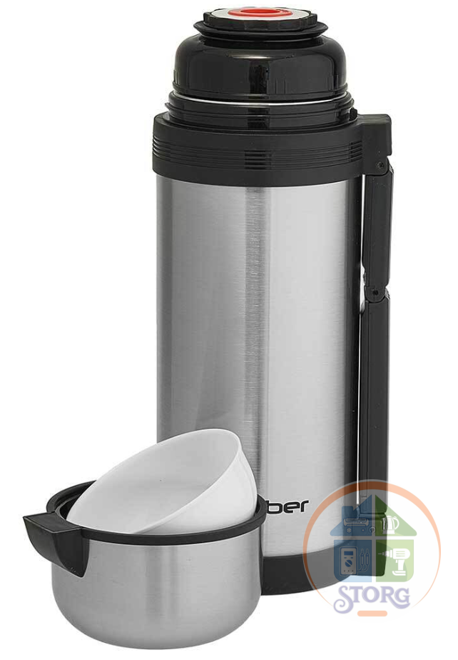 АКЦИЯ ! Термос WEВBER SST-1500P (Металлик; 1500мл; Корпус из нерж.стали; Широкая горловина)
