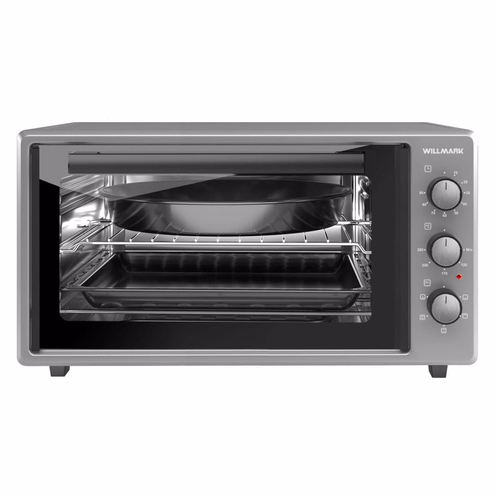Духовой шкаф WILLMARK WOF-505G (Серый/Черный; Объем 50л; Мощность 1500Вт; Конвекция; Лампа; Таймер)