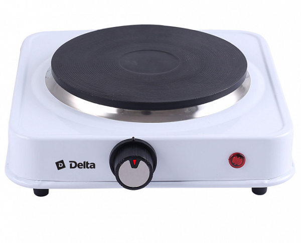 Плита электрическая DELTA D-704 (Белый; Мощность 1000Вт; Размер 7х19см; 1-конфорочная; Мех.упр;Диск)