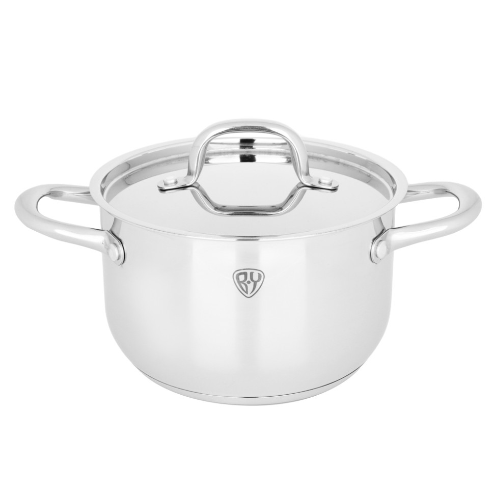 Кастрюля BY COLLECTION Промо, 20х12,5см, 3,7л, с нерж. крышкой, индукция, нерж.сталь 18/10