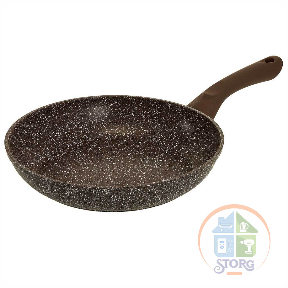 Сковорода алюминиевая ALPENKOK AK-0038A/24N "BROWN MARBLE", d=24см, индукция, антиприг.покрытие