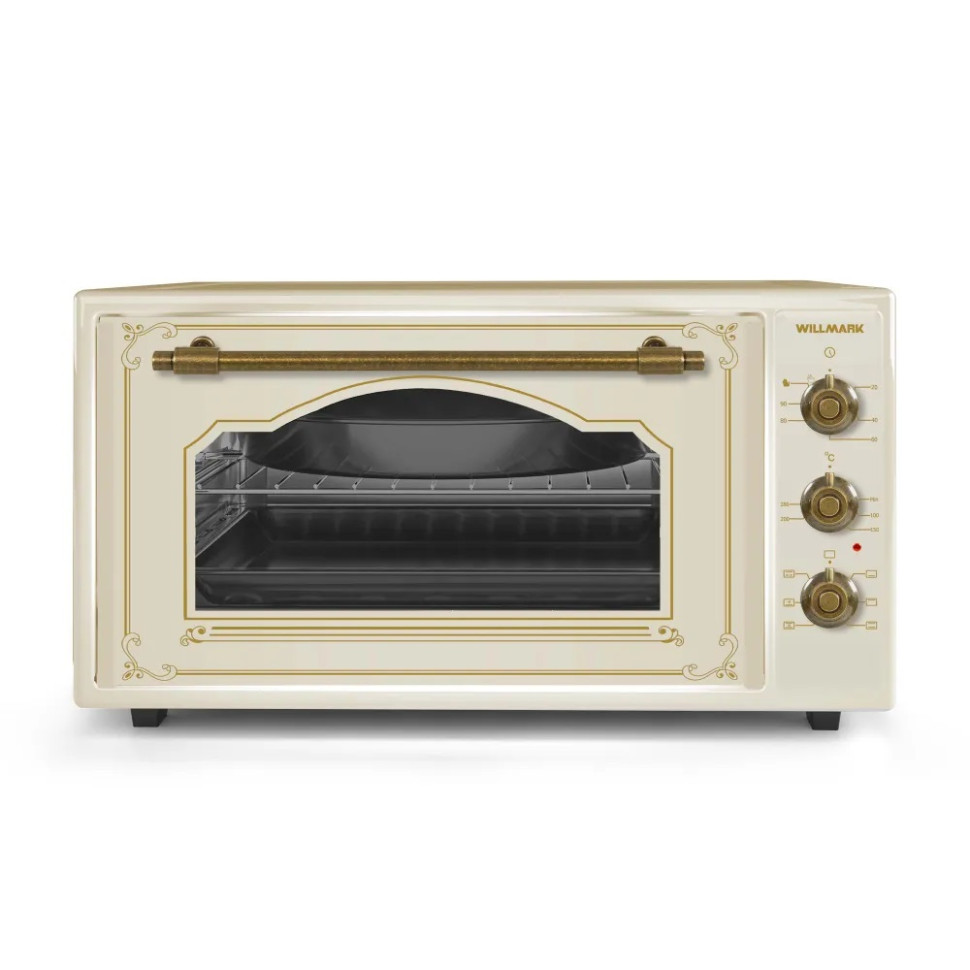 Духовой шкаф WILLMARK WOF-505BR, 50л,конвекция,эмал.внутр.поверх,лампа,таймер, ретро беж., 1700Вт