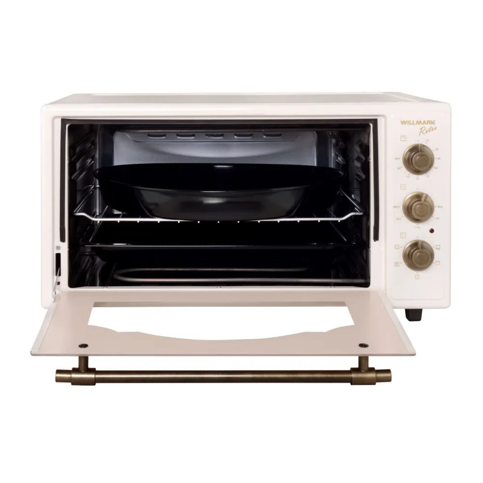 Духовой шкаф WILLMARK WOF-505BR, 50л,конвекция,эмал.внутр.поверх,лампа,таймер, ретро беж., 1700Вт