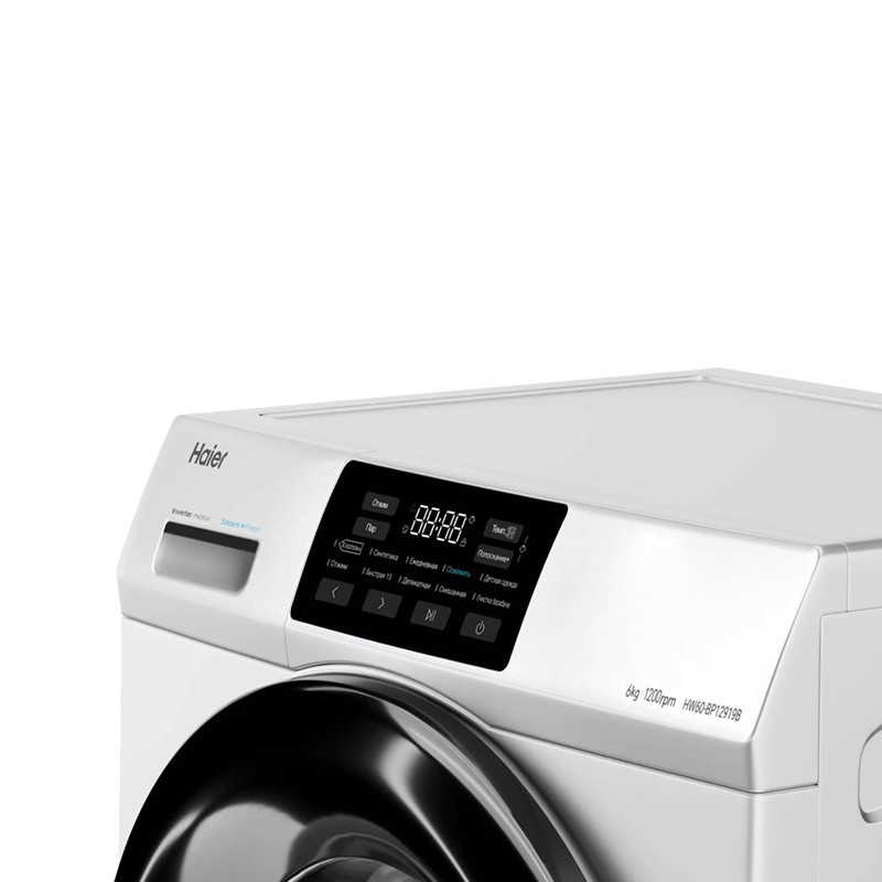 Стиральная машина Haier HW60-BP12919B, Белый, 6кг, инверт.мотор, пар, 1200об/мин,10 реж.,59.5x85x46