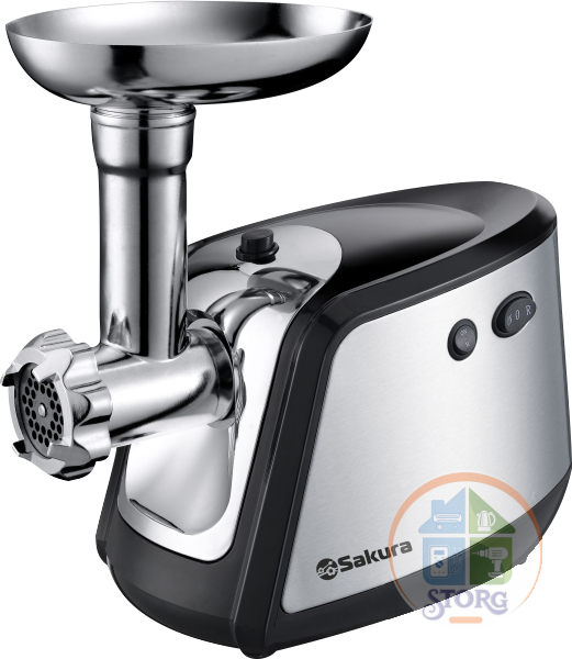 Мясорубка электрическая SAKURA SA-6407 1800Вт, с функцией реверса, насадками кеббе, для сосисок