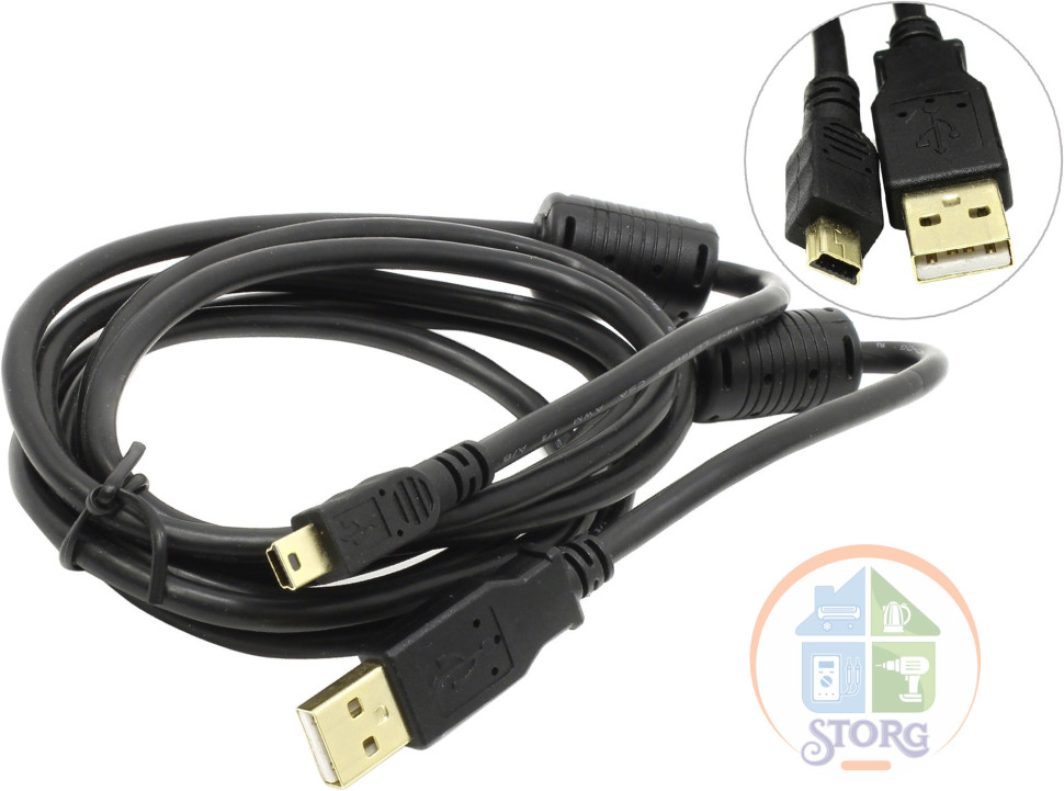 PERFEO Кабель USB2.0 A вилка - Mini USB вилка, длина 5 м. (U4305)