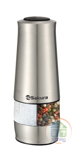 Мельница электрическая SAKURA SA-6670 для соли и перца, 2 раздельных контейнера, регулировка помола