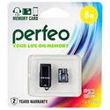 Флэш карта Perfeo microSD 8GB High-Capacity (Class 10) + USB microSD Reader
