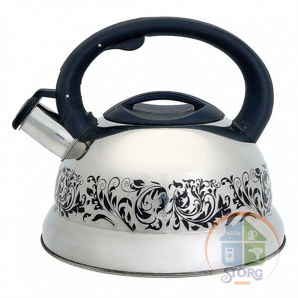 Чайник металлический WEBBER BE-0520 (Нерж.сталь; Объем 3л; Меняет цвет при закипании;Капсульное дно)