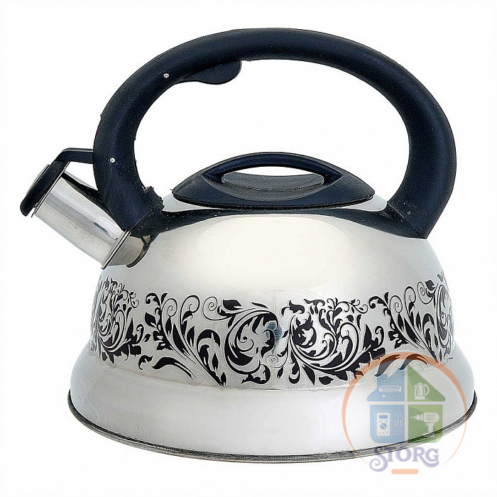 Чайник металлический WEBBER BE-0520 (Нерж.сталь; Объем 3л; Меняет цвет при закипании;Капсульное дно)