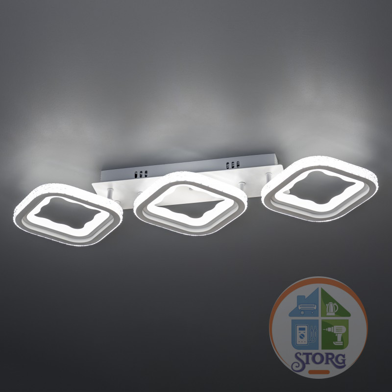Люстра потолочная LED димм LOSANGA с ДУ, 3 режима, 715х220х80, 120Вт, 36м2, белый, 52931 0, Ritter