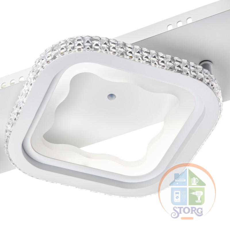Люстра потолочная LED димм LOSANGA с ДУ, 3 режима, 715х220х80, 120Вт, 36м2, белый, 52931 0, Ritter