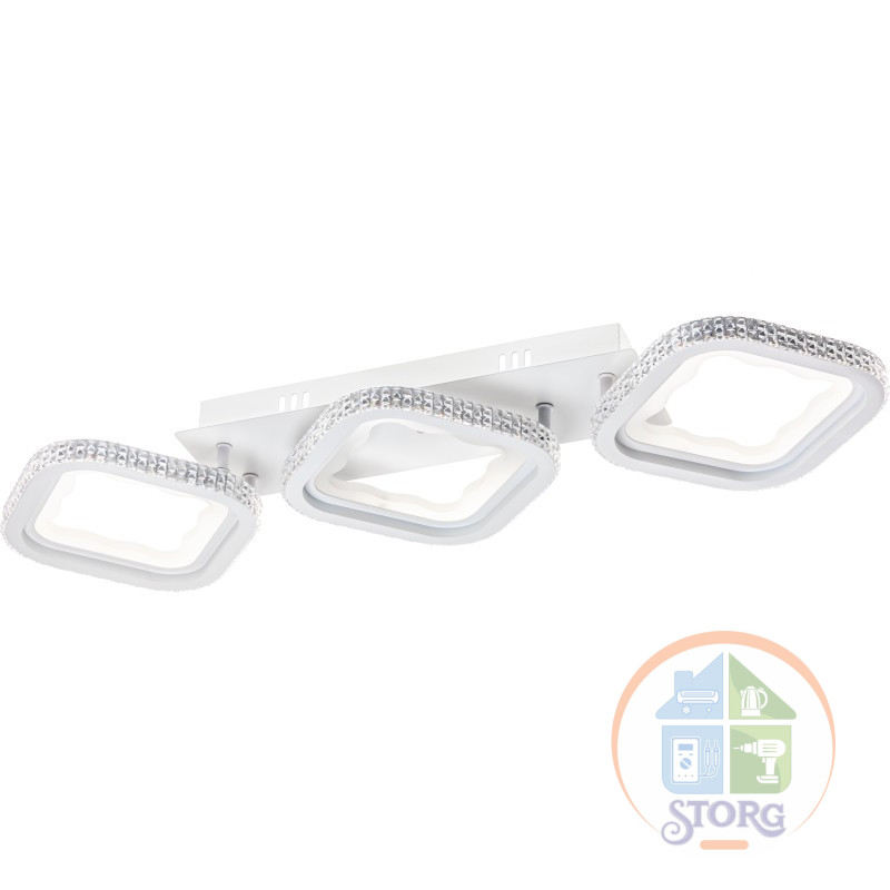 Люстра потолочная LED димм LOSANGA с ДУ, 3 режима, 715х220х80, 120Вт, 36м2, белый, 52931 0, Ritter