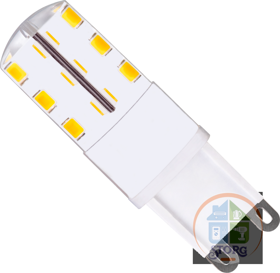 Светодиодная лампа JCD G9 3W, 2700K, теплый свет, диммируемая, 220V