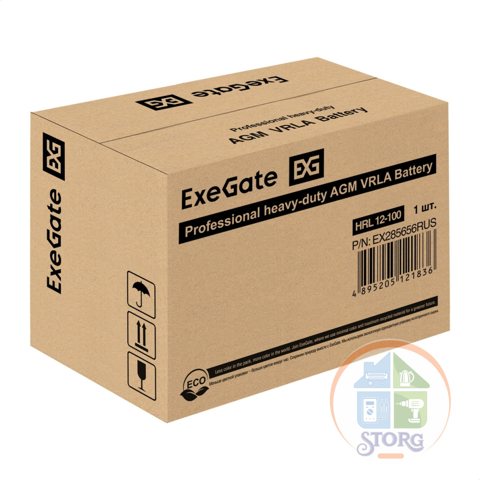 Аккумулятор AGM ExeGate EX285656RUS HRL 12-100 (12V 100Ah, под болт М6)