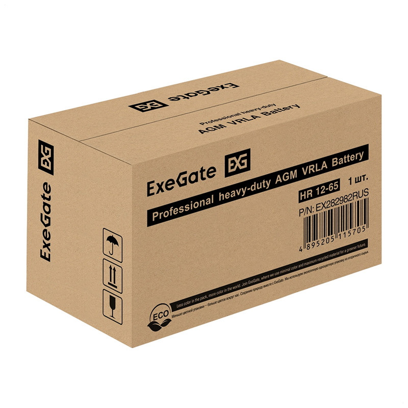 Аккумуляторная батарея ExeGate HR 12-65 (12V 65Ah, под болт М6)