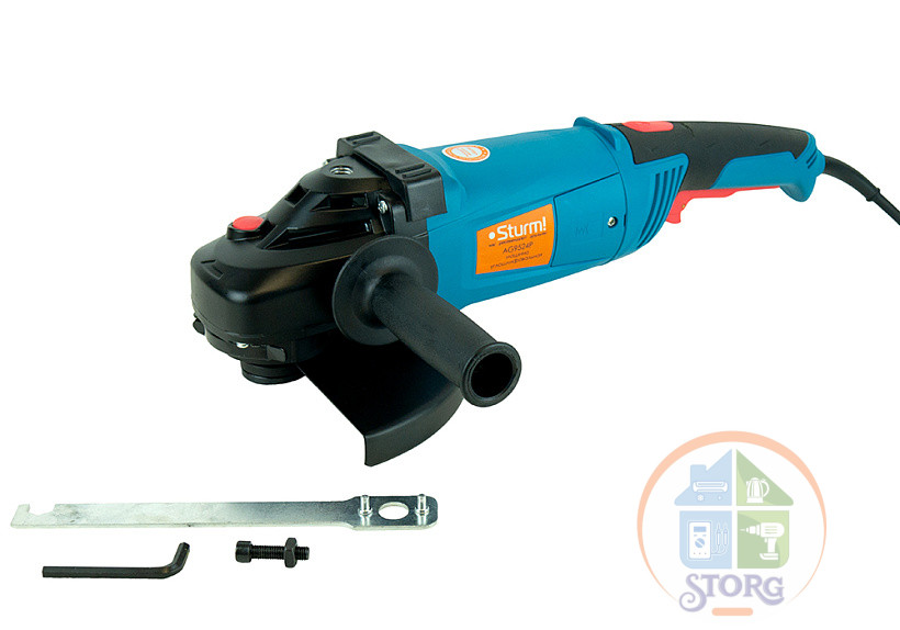 Машина угловая шлифовальная Sturm! ПРОФИ AG9524P УШМ, 230мм, 2600Вт, антивибр, ПОВЫШ ПЫЛЕЗАЩ, плавн