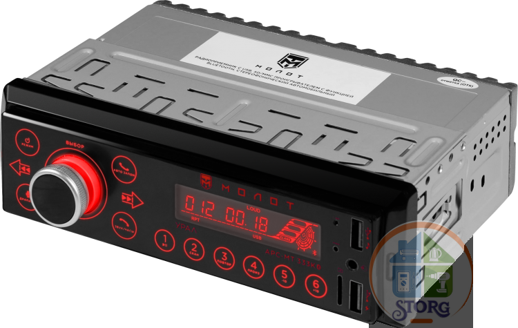 Автомагнитола 1 Din USB URAL МОЛОТ АРС-МТ 333К Bluetooth