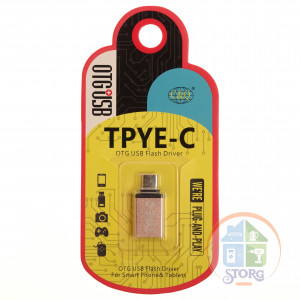 OTG переходник MRM T01  Type-C на USB Metal в блистере ( Black )