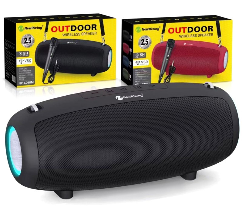 Портативная bluetooth колонка New Rixing NR6018M с микрофоном (Red)