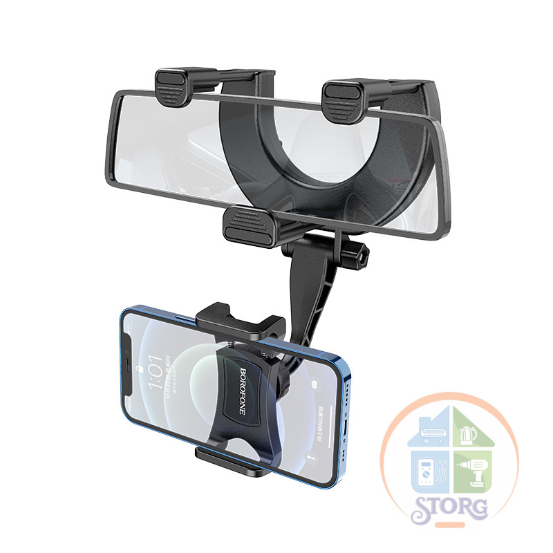 Холдер (автодержатель) BOROFONE BH49 Roller rearview mirror car holder (black)
