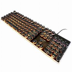 Игровая клавиатура Darshion LED 3-Цвета  Стимпанк Ретро круглая с подсветкой USB