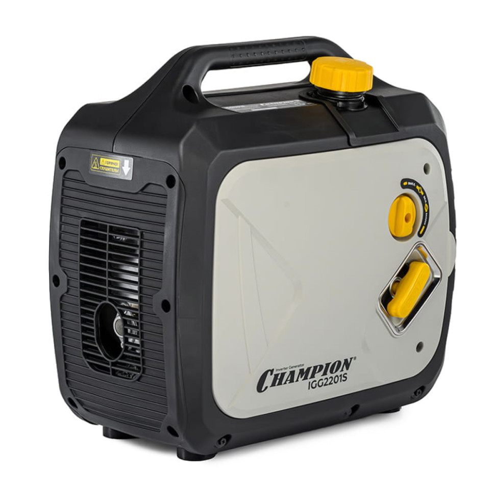 Генератор бензиновый инверторный CHAMPION IGG2201S (2.2/2.4кВт, 1фаза, 4такт., ручной,закрытый,медь) Генератор бензиновый инверторный CHAMPION IGG2201S (2.2/2.4кВт, 1фаза, 4такт., ручной,закрытый,медь)