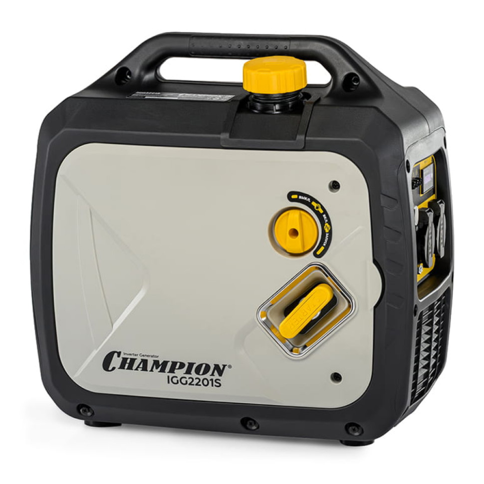 Генератор бензиновый инверторный CHAMPION IGG2201S (2.2/2.4кВт, 1фаза, 4такт., ручной,закрытый,медь) Генератор бензиновый инверторный CHAMPION IGG2201S (2.2/2.4кВт, 1фаза, 4такт., ручной,закрытый,медь)