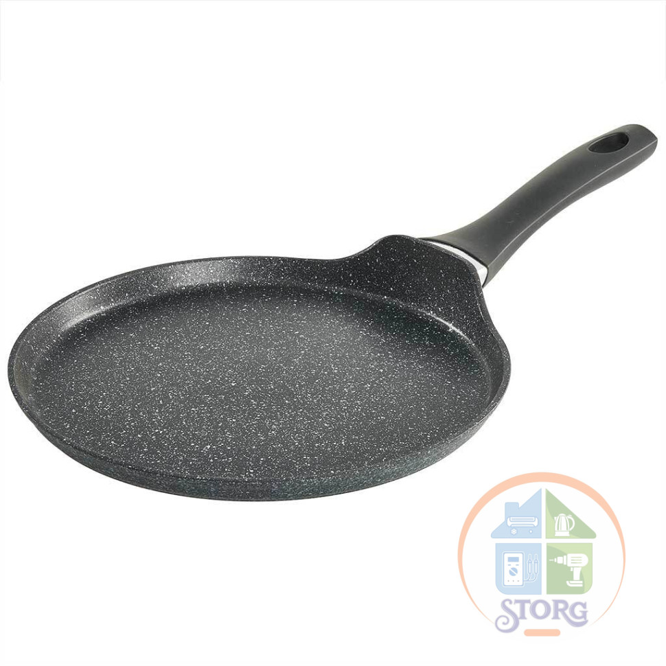 Сковорода блинная ALPENKOK AK-0120/24N "BLACK MARBLE", d-24, алюмин.,индукция, антиприг.покрытие (6)
