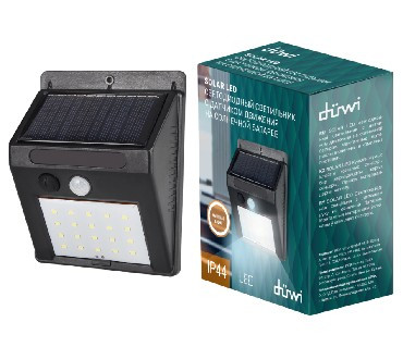 Светильник светодиодный аккумуляторный с д/д Solar LED, IP44, duwi