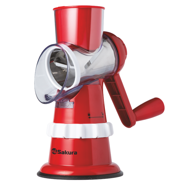 Терка-овощерезка SAKURA SA-VS01R 3 насадки,можно нарезать ломтиками,брусками,соломкой,кругами