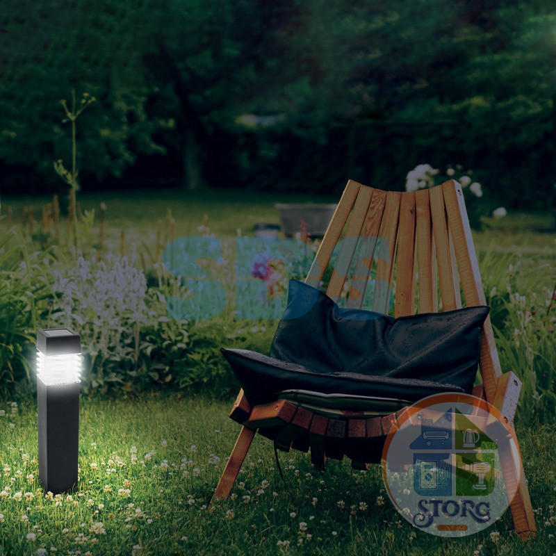 Светодиодный столбик ALBEDO Lamper LED с солнечной панелью и аккумулятором, установка в грунт, холодное белое свечение