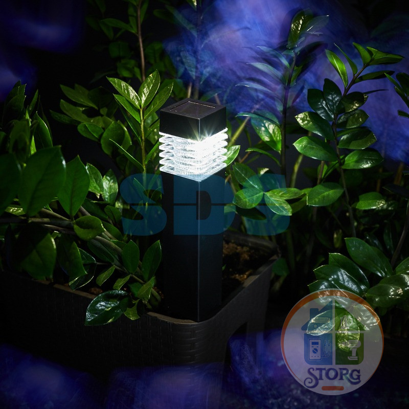 Светодиодный столбик ALBEDO Lamper LED с солнечной панелью и аккумулятором, установка в грунт, холодное белое свечение