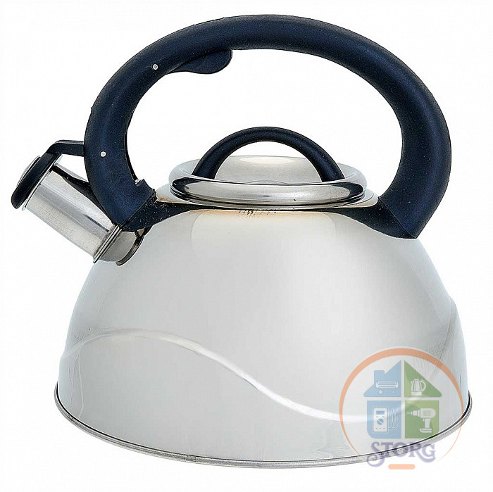 Чайник металлический WEBBER BE-0524 (Черный/Нерж.сталь; Объем 3л; Капсульное дно;Толщина стали 0.4л)