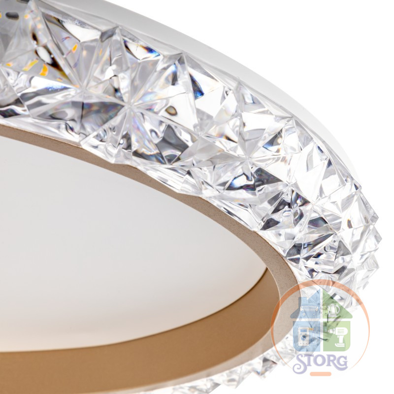 Люстра LED димм GALASSIA с ДУ 3 реж 500х80 70Вт 2700/4200/6400 24м2 бел/зол 51578 8 Ritter