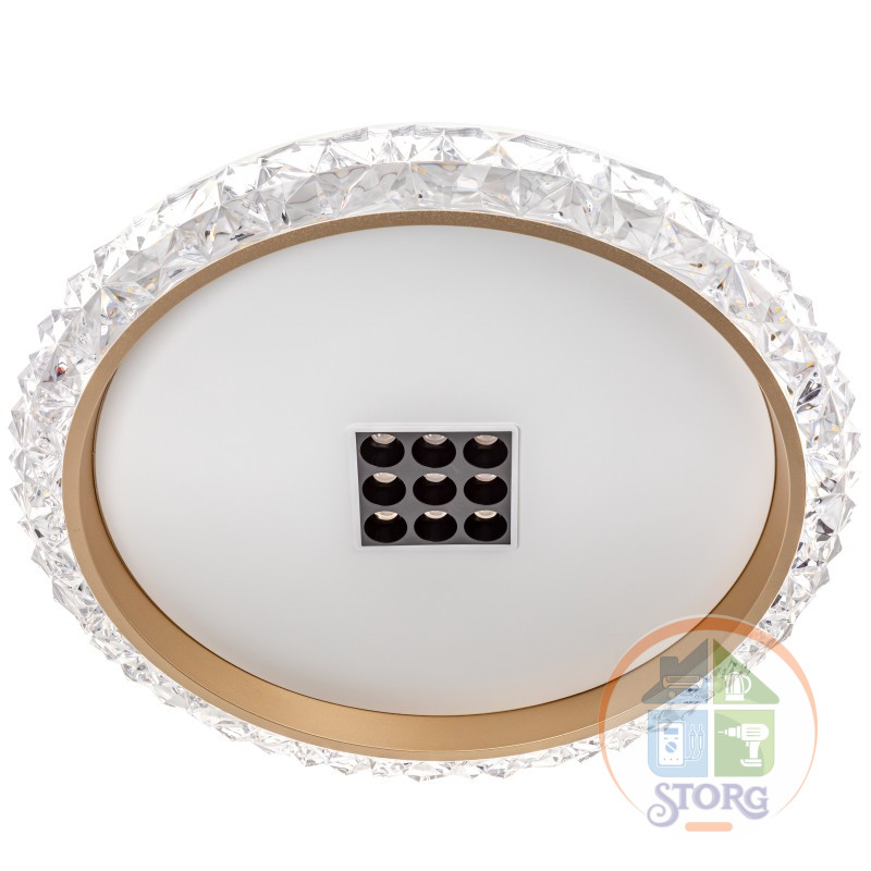 Люстра LED димм GALASSIA с ДУ 3 реж 500х80 70Вт 2700/4200/6400 24м2 бел/зол 51578 8 Ritter
