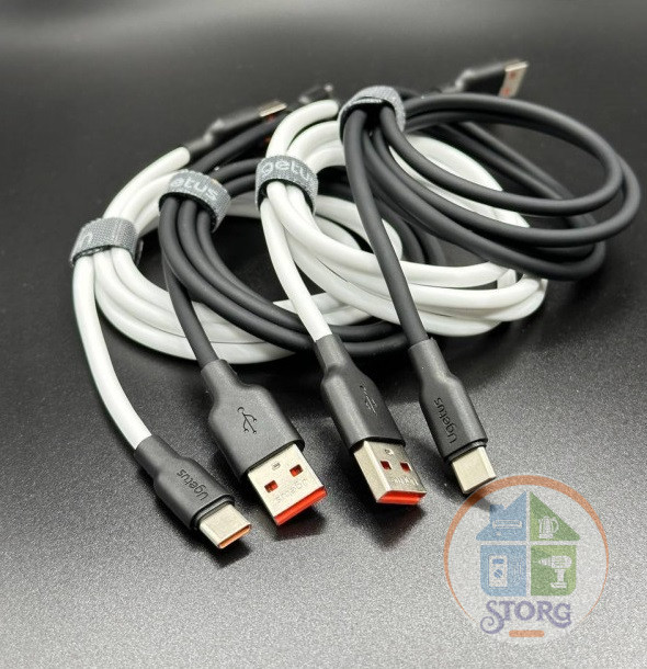 Кабель Silicone USB UGETUS RC12 Type-C Real Silicone силиконовый 1000mm (White)  50pcs