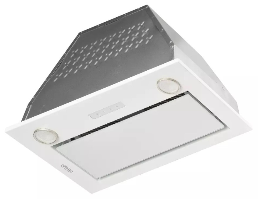 Кухонная вытяжка DeLonghi COSETTA 510 BB, 3 скорости, белое стекло, 52.6 см