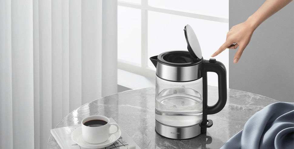 Чайник электрический Xiaomi Electric Glass Kettle EU черный, 1.7 л, 2200Вт, подсветка Чайник электрический Xiaomi Electric Glass Kettle EU черный, 1.7 л, 2200Вт, подсветка