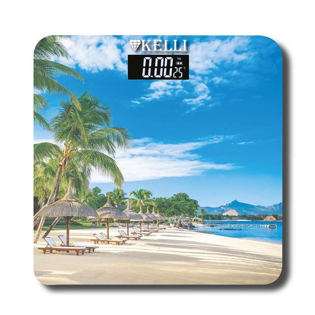 Весы напольные электронные KELLI KL-1513, макс. вес 180 кг, ультратонк. весы, прочная стекл.поверхн.