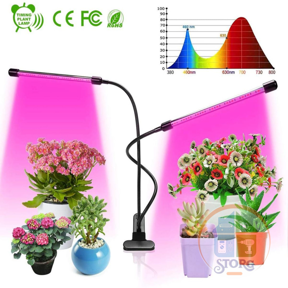 Фитолампа Светодиодный светильник для растений GLANZEN RPD-0005-15-fito