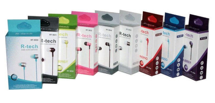 Наушники R-Tech RT-900-908 Mix colors Мп3 !УЦЕНКА! МЯТАЯ УПАКОВКА