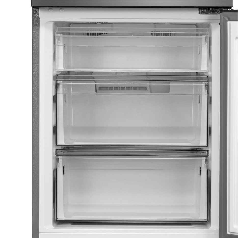 Холодильник Midea MDRB457FGF46ID Серебристый, 239л/105л, инверт.мотор, No Frost, 186х57х59,5