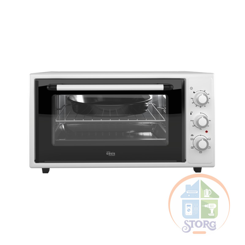 Духовой шкаф  Oasis M-50CW КОНВЕКЦИЯ,ТУРЦИЯ ,двойное стекло,50 л,белый,1800Вт, 6 реж, 2 противня,