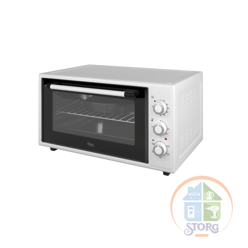 Духовой шкаф  Oasis M-50CW КОНВЕКЦИЯ,ТУРЦИЯ ,двойное стекло,50 л,белый,1800Вт, 6 реж, 2 противня,