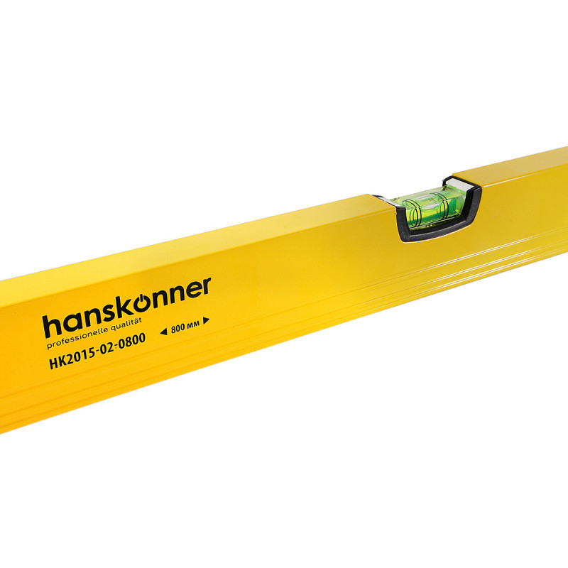 Уровень алюминиевый Hanskonner HK2015-02-0800, 800мм,3 колбы,усилен,фрезеров.,двойной обзор, 0,5мм/м