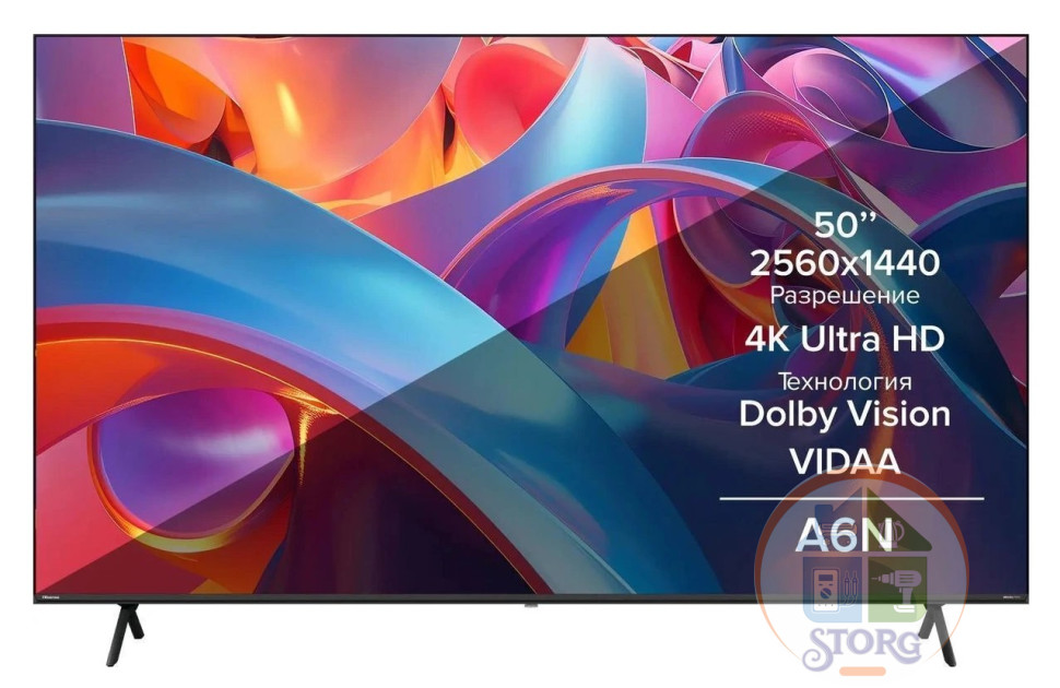 50" Телевизор Hisense 50A6N черный 3840x2160, 4K Ultra HD, Wi-Fi, Smart TV, VIDAA