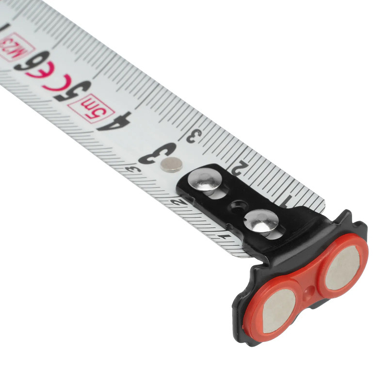 Рулетка Gross Magnetisch, 5м х 19мм, обрезин. корпус,автоматич. фиксация, нейлон. покр.,магн.зацеп