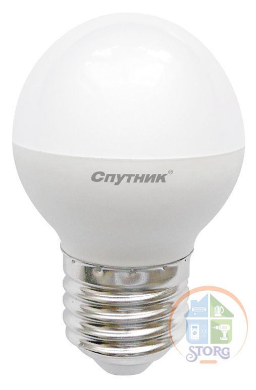 Cветодиодная лампа Шар LED G45 8W/6000K/E27, Спутник, холодный белый